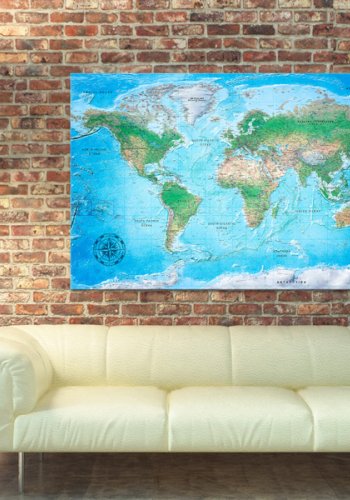 ARTGEIST Traditional Cartography - Traditionelt verdenskort trykt p kork - Flere strrelser