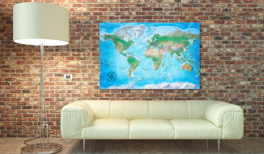 ARTGEIST Traditional Cartography - Traditionelt verdenskort trykt p kork - Flere strrelser