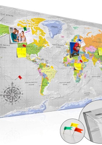 Artgeist verdenskort - Wind Rose, p kork, to strrelser