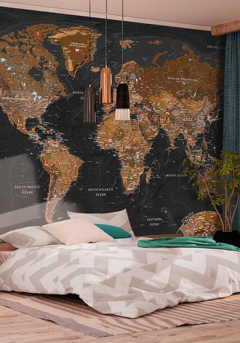 ARTGEIST Fototapet - World: Stylish Map, eksklusivt verdenskort (flere strrelser)