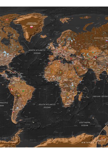 ARTGEIST Fototapet - World: Stylish Map, eksklusivt verdenskort (flere strrelser)