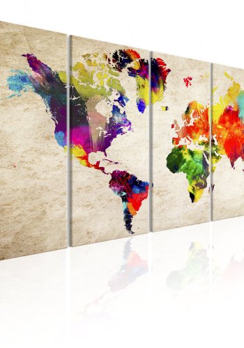 ARTGEIST verdenskort, 5-delt - World Map: Painted World - Flere strrelser