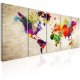 ARTGEIST verdenskort, 5-delt - World Map: Painted World - Flere strrelser