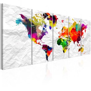 ARTGEIST verdenskort, 5-delt - World on Paper - Flere strrelser