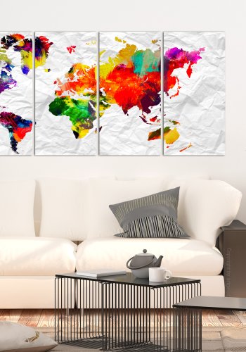 ARTGEIST verdenskort, 5-delt - World on Paper - Flere strrelser