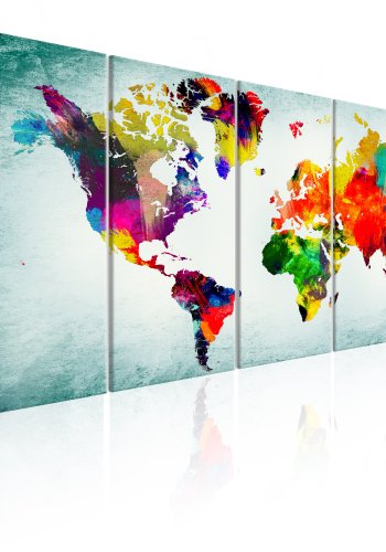 ARTGEIST verdenskort, 5-delt - World Map: Green Vignette - Flere strrelser