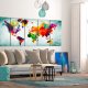 ARTGEIST verdenskort, 5-delt - World Map: Green Vignette - Flere strrelser
