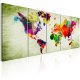 ARTGEIST verdenskort - Colourful Continents - Flere strrelser