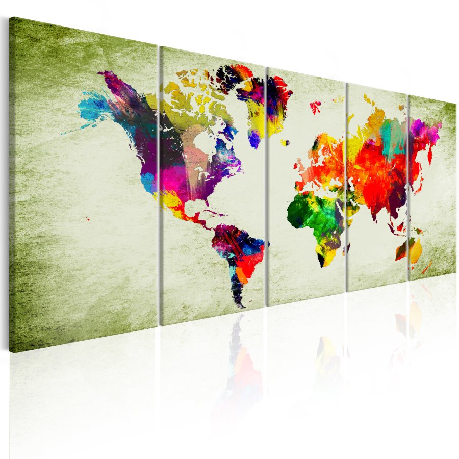 ARTGEIST verdenskort - Colourful Continents - Flere strrelser