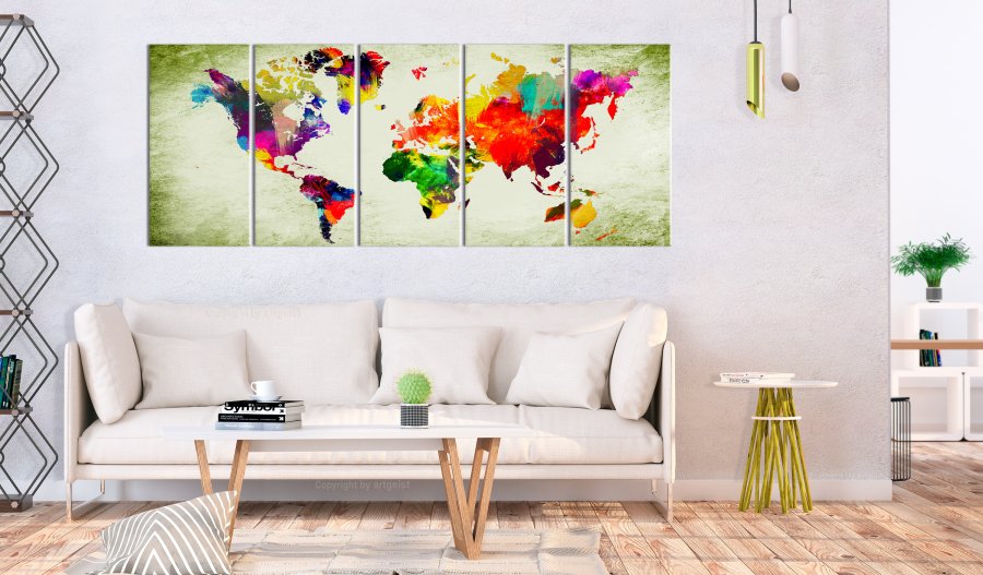 ARTGEIST verdenskort - Colourful Continents - Flere strrelser