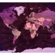 ARTGEIST Fototapet - Purple World Map, lilla verdenskort (flere strrelser)