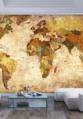 ARTGEIST Fototapet - Old World Map, gammelt vintage verdenskort (flere strrelser)