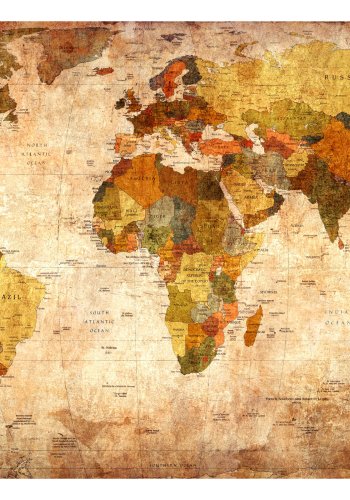 ARTGEIST Fototapet - Old World Map, gammelt vintage verdenskort (flere strrelser)