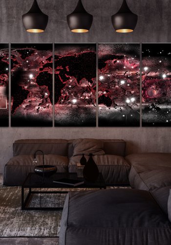 ARTGEIST verdenskort - Red Light - Flere strrelser