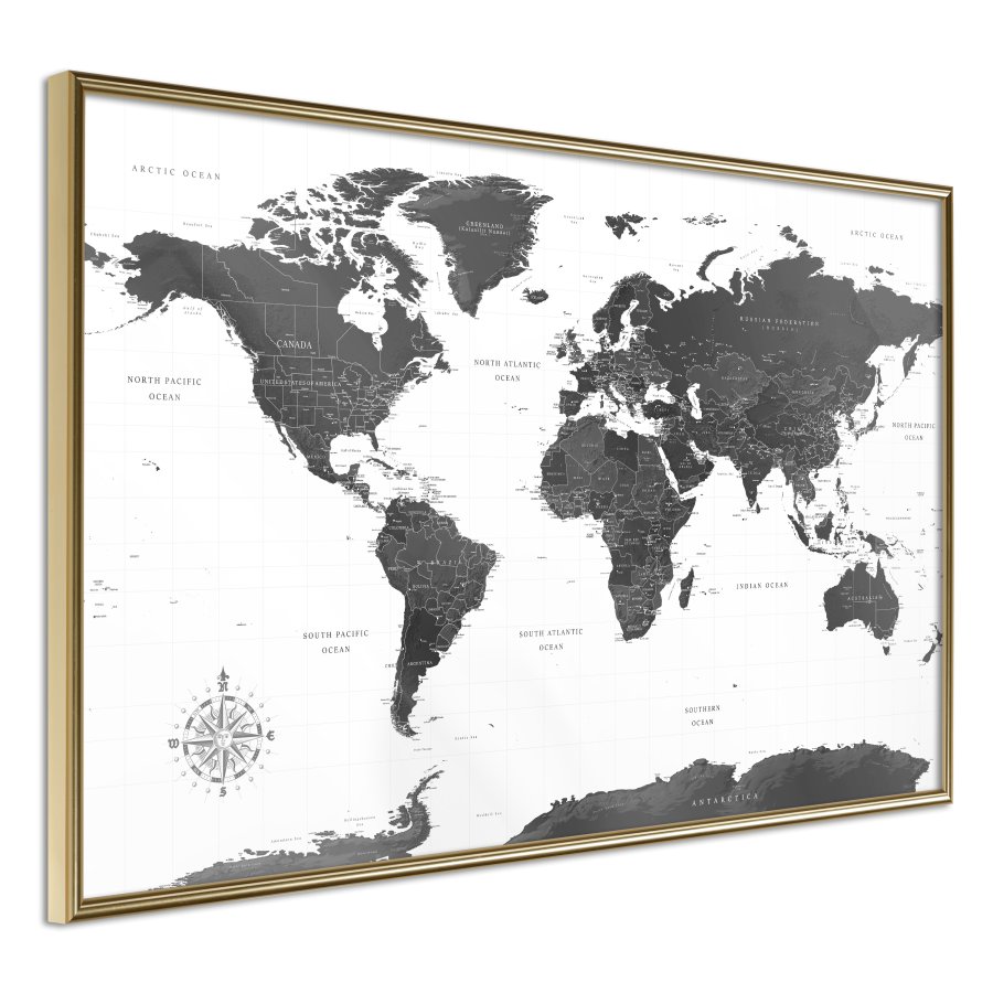 ARTGEIST Plakat med ramme - The World in Black and White