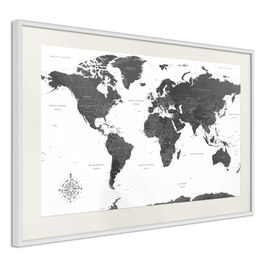ARTGEIST Plakat med ramme - The World in Black and White