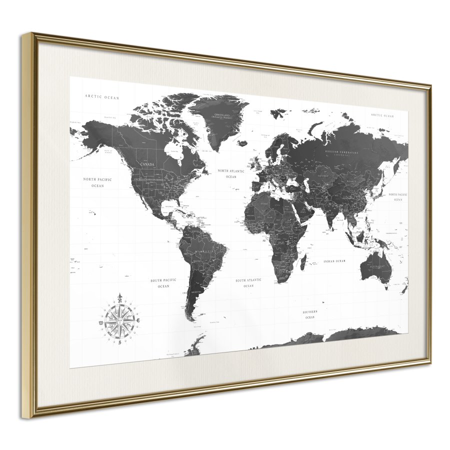 ARTGEIST Plakat med ramme - The World in Black and White