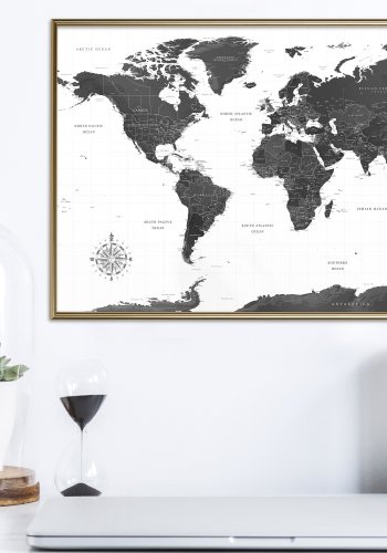 ARTGEIST Plakat med ramme - The World in Black and White