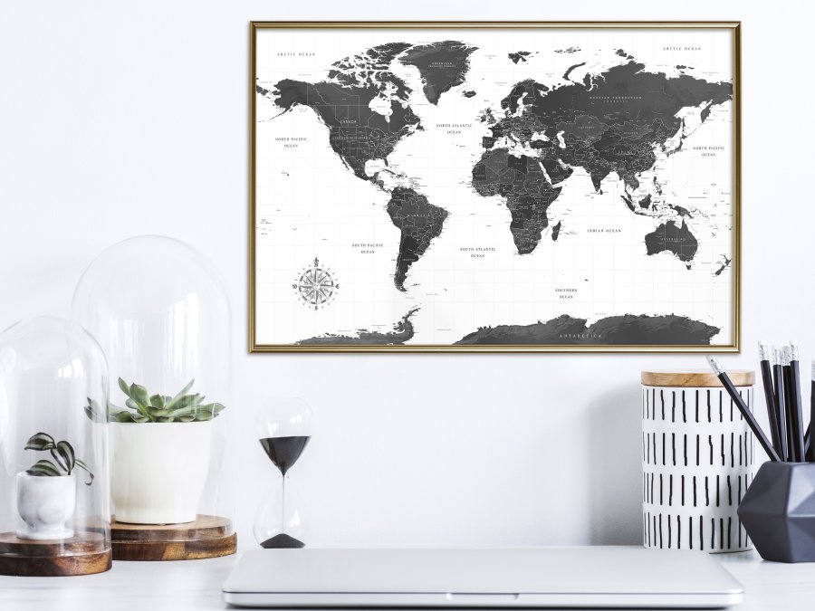 ARTGEIST Plakat med ramme - The World in Black and White