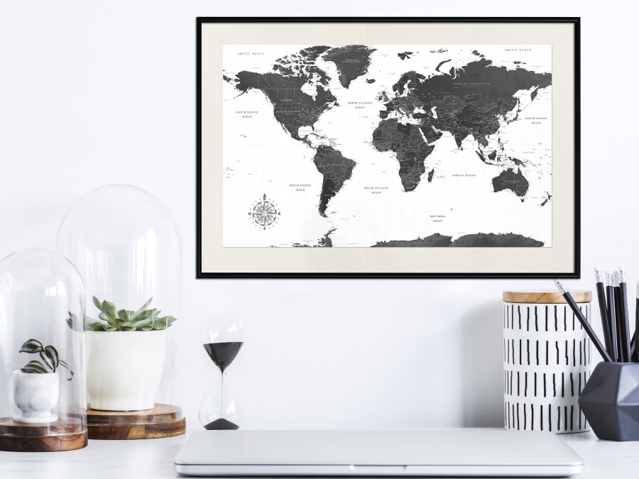 ARTGEIST Plakat med ramme - The World in Black and White