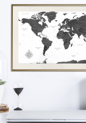 ARTGEIST Plakat med ramme - The World in Black and White