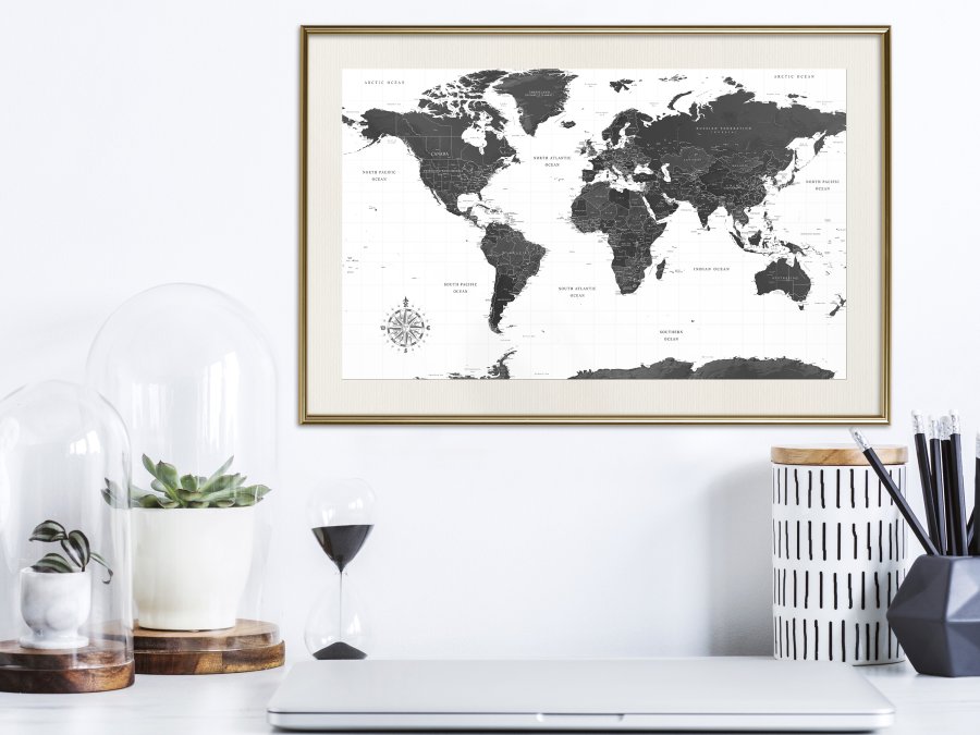 ARTGEIST Plakat med ramme - The World in Black and White