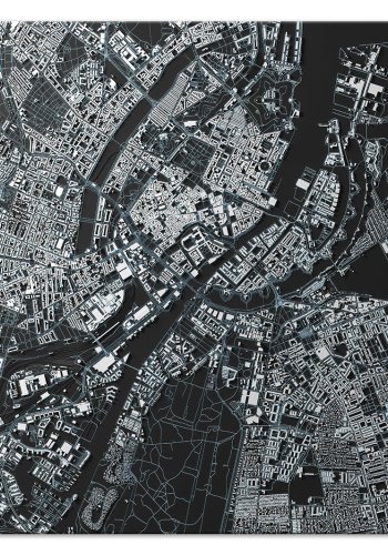 Danmarkskort Billede - Close up of Copenhagen (1 Part) bred