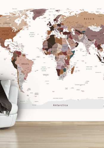 ARTGEIST Fototapet - Where Today?, morderne verdenskort (flerestrrelser)