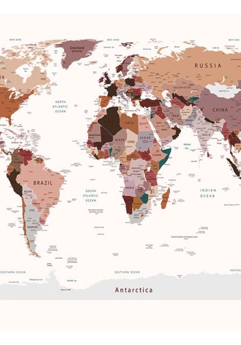 ARTGEIST Fototapet - Where Today?, morderne verdenskort (flerestrrelser)