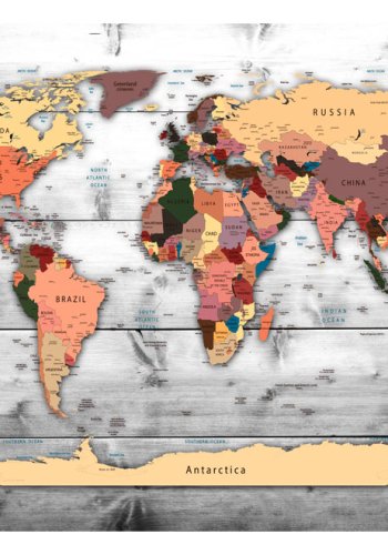 ARTGEIST Fototapet - Direction: World, brunt verdenskort (flere strrelser)