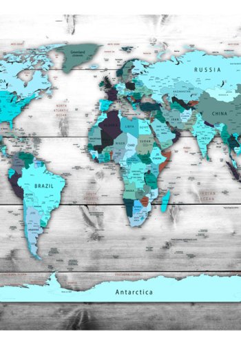 ARTGEIST Fototapet - World Map: Blue Continents, blt verdenskort (flere strrelser)