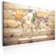 ARTGEIST World Map: Colourful Continents - Klassisk verdenskort trykt p lrred - Flere strrelser
