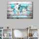 ARTGEIST World Map: Blue World - Klassisk verdenskort i bl trykt p lrred - Flere strrelser