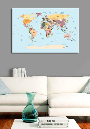 ARTGEIST Travel with Me - Klassisk verdenskort trykt p kork - Flere strrelser