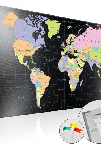 ARTGEIST Humans Kingdom - Verdenskort med grader og grnser i kork - Flere strrelser