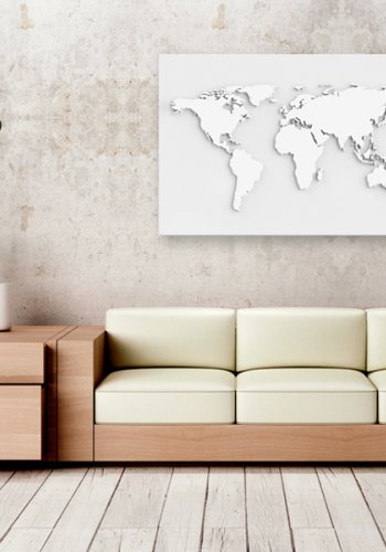 ARTGEIST Monochromatic World - Verdenskort i stilrent design trykt p kork - Flere strrelser