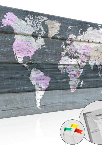 ARTGEIST Journey through the World - Klassisk verdenskort p tr trykt p kork - Flere strrelser