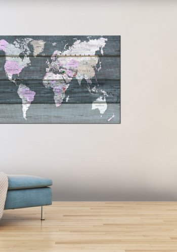 ARTGEIST Journey through the World - Klassisk verdenskort p tr trykt p kork - Flere strrelser