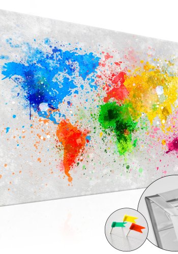 ARTGEIST Expressionism of the World - Farverigt verdenskort trykt p kork - Flere strrelser