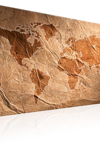 ARTGEIST Paper Map - Verdenskort med gammelt papir look trykt p lrred - Flere strrelser