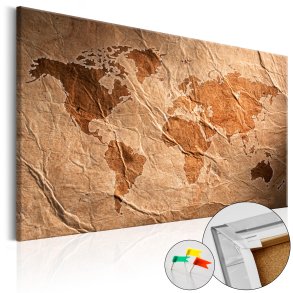 ARTGEIST Paper Map - Verdenskort med gammelt papir look trykt p kork - Flere strrelser