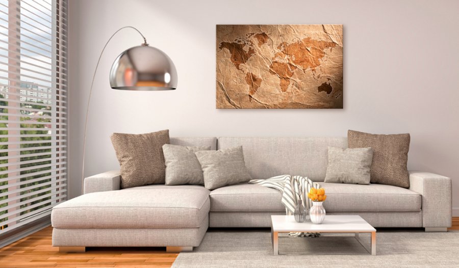 ARTGEIST Paper Map - Verdenskort med gammelt papir look trykt p kork - Flere strrelser