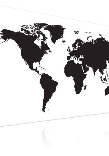 ARTGEIST Black & White Elegance - Minimalistisk verdenskort trykt p lrred - Flere strrelser 