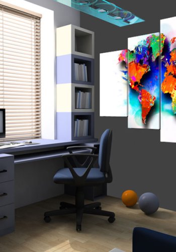 ARTGEIST verdenskort, 5-delt - Picturesque World - Flere strrelser