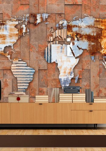 ARTGEIST Fototapet -  Arcana of Modernity, morderne og rt verdenskort (flere strrelser) 