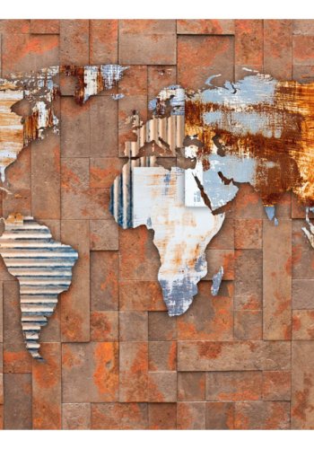 ARTGEIST Fototapet -  Arcana of Modernity, morderne og rt verdenskort (flere strrelser) 