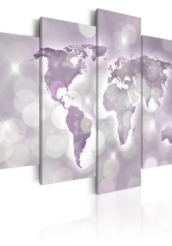 ARTGEIST verdenskort, 5-delt - Amethyst World - Flere strrelser