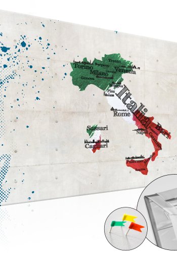 ARTGEIST Italy - Kort over Italien trykt p kork - Flere strrelser