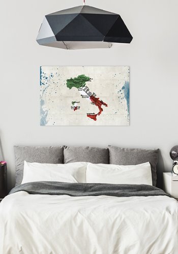 ARTGEIST Italy - Kort over Italien trykt p kork - Flere strrelser