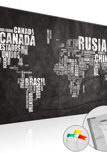 ARTGEIST Mundo Negro - Verdenskort med spanske landenavne trykt p kork - Flere strrelser